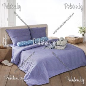 Льняное постельное белье фиолетового цвета