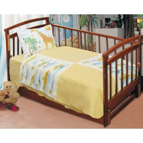 Льняное детское постельное белье Островок в кроватку