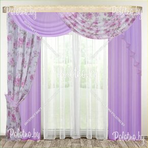 Вуалевый комплект Камелия фиолетового цвета