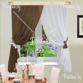 Комплект кухонных штор Дарья коричневого цвета ДР-КОР8