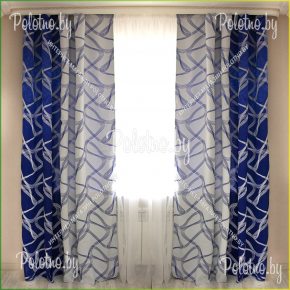 Комплект готовых штор для комнаты синего цвета